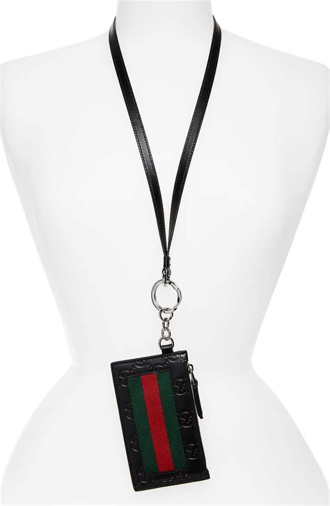 gucci card case fake|Gucci card case with lanyard.